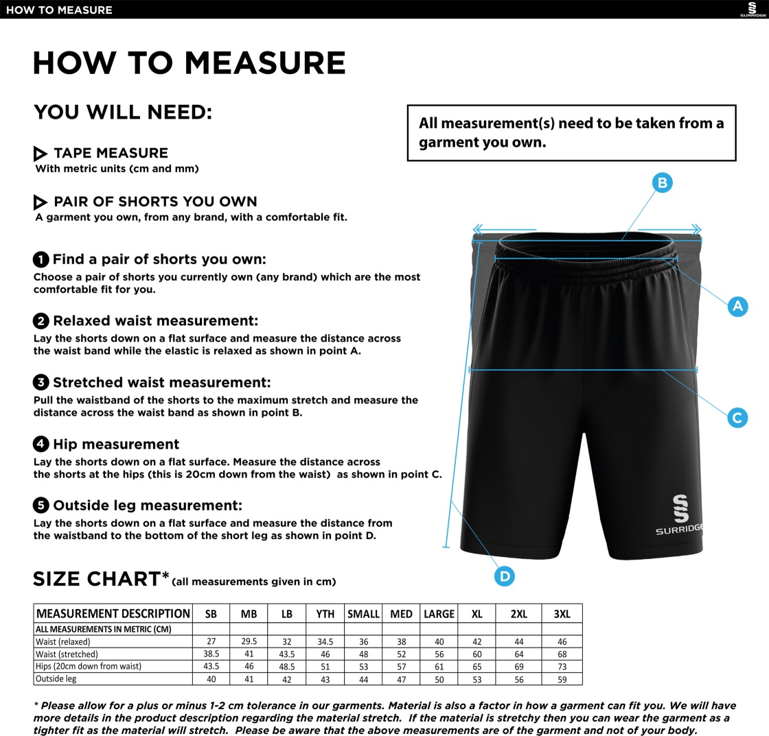 IND-GYMCC Rugby Club - Ripstop Short - Size Guide