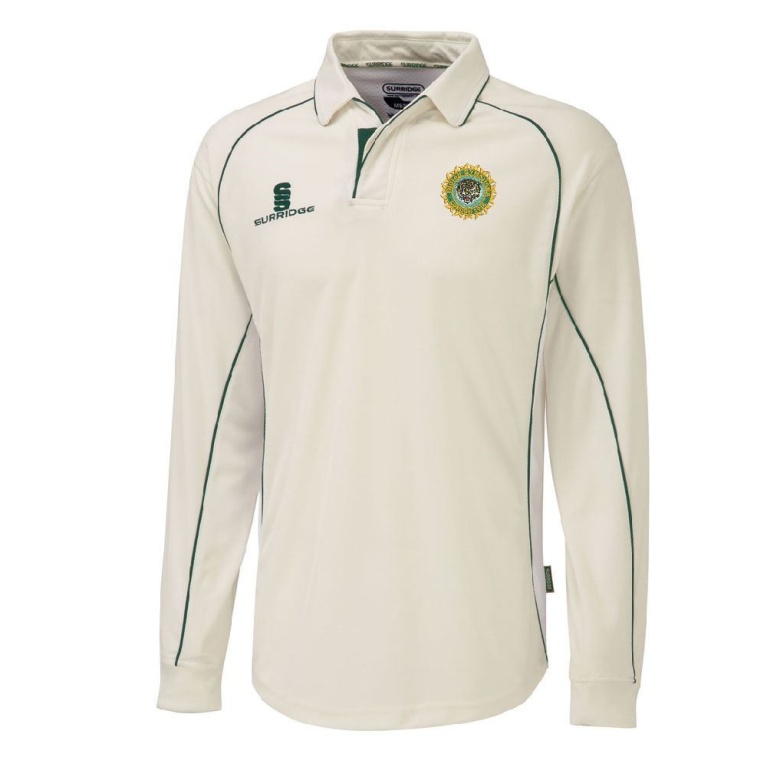 Indian Gymkhana CC - Premier Long Sleeve Green Trim Shirt