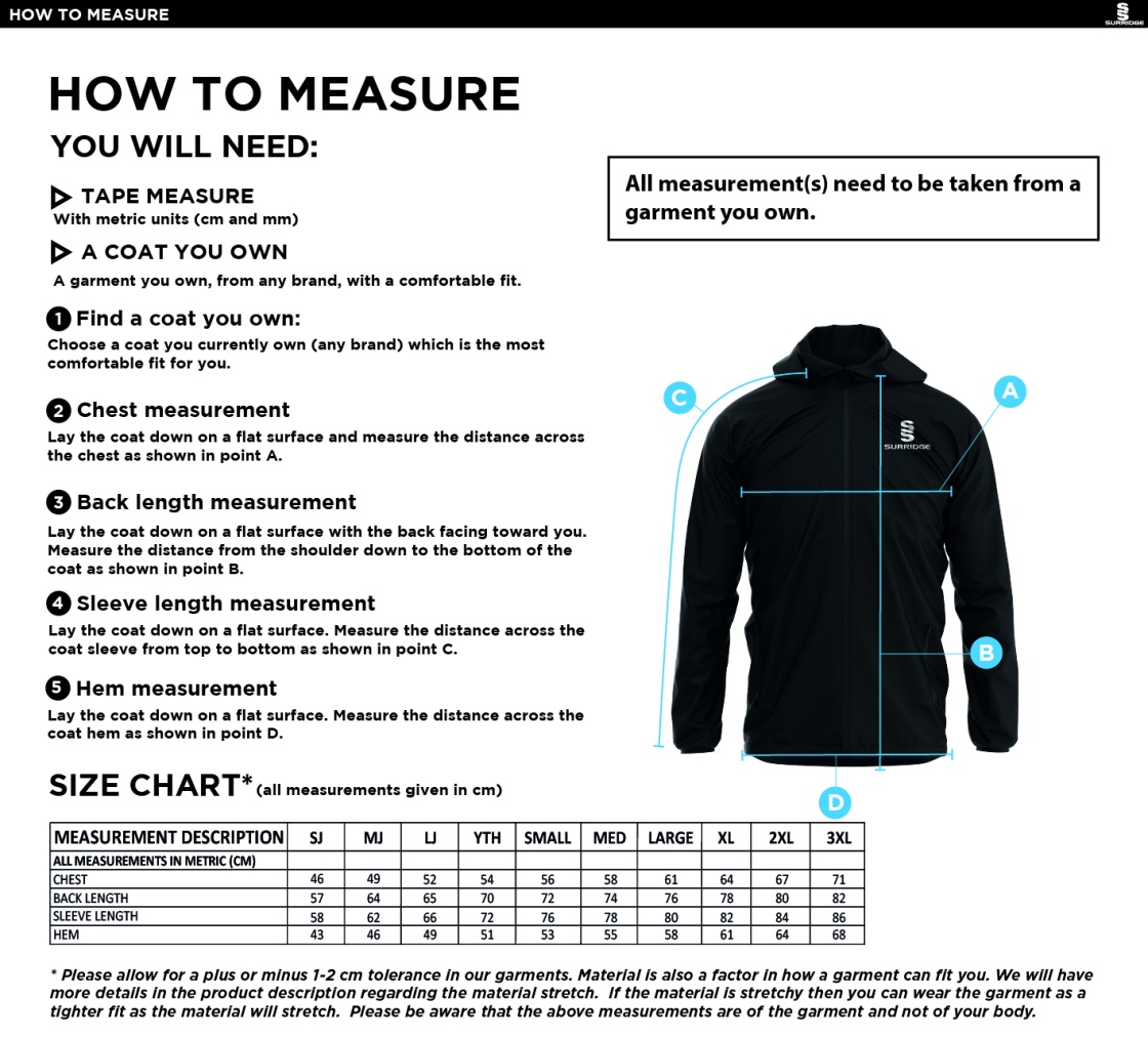 INDIAN GYMKHANA Dual Elite 1/4 Zip Hoody / Rain Jacket : Navy - Size Guide
